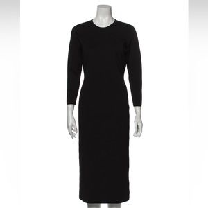 The Row crew neck midi length dress! Black, three-quarter sleeves!